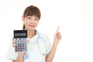 看護師　計算機　人差し指