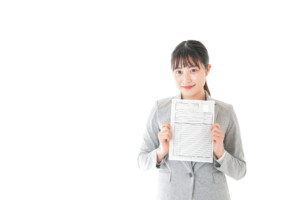 志望動機　履歴書持った　女性